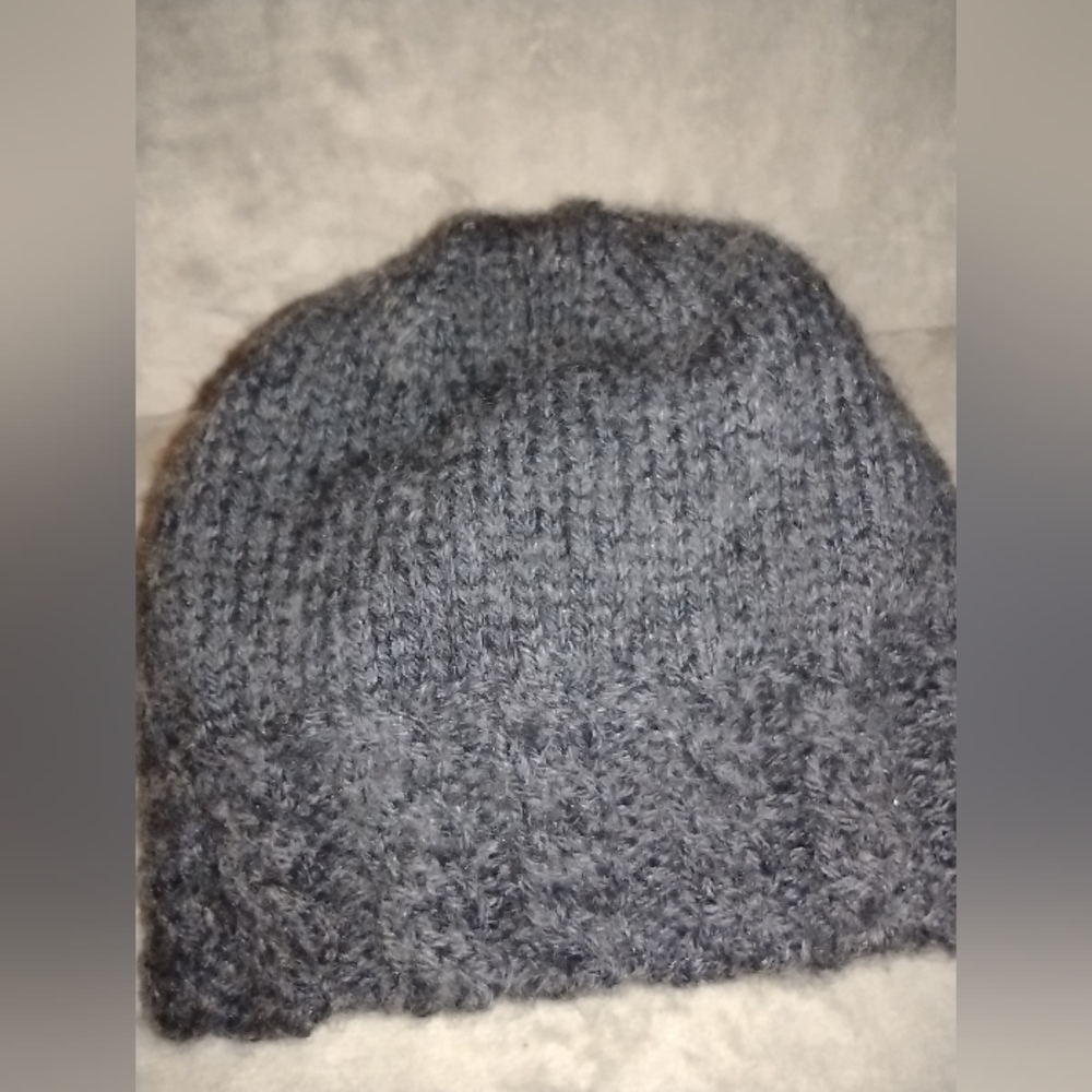Handmade Charcoal, Cable Knit Wool Beanie